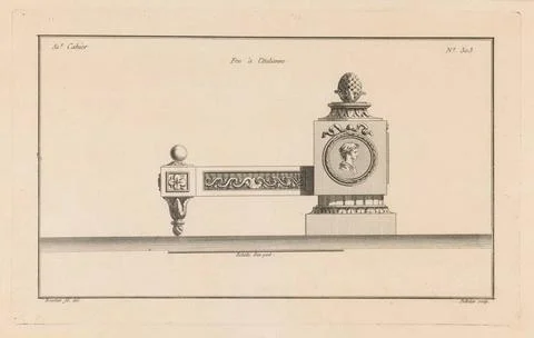 RECORD DATE NOT STATED  Fire Bink with medallion and pine cone, Jean Pelle... Foto stock