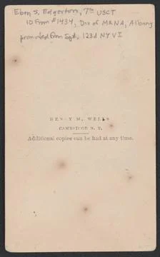 RECORD DATE NOT STATED First Lieutenant Ebenezer S. Edgerton of Co. G, 123... Stock Photos