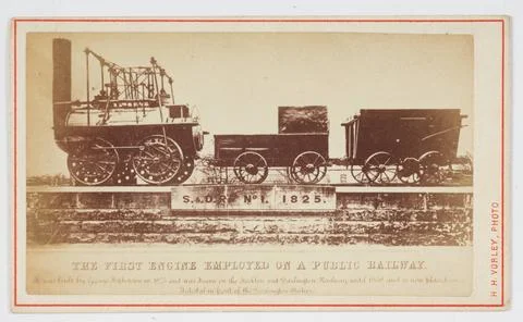 RECORD DATE NOT STATED  The First Engine Employed on a Public Railway cart... Foto stock