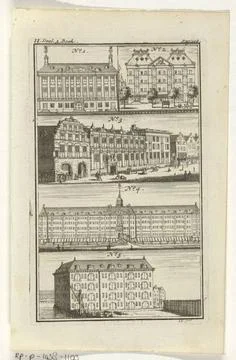RECORD DATE NOT STATED  Five different buildings in Amsterdam, Jacob Folke... Fotos de archivo