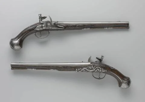 RECORD DATE NOT STATED  Flint gun, Michel Delahaye, c. 1680 flintlock pist... 스톡 사진