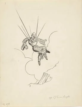 RECORD DATE NOT STATED  Floating man at Parachute, F. Ockerse, in Or Befor... Foto stock