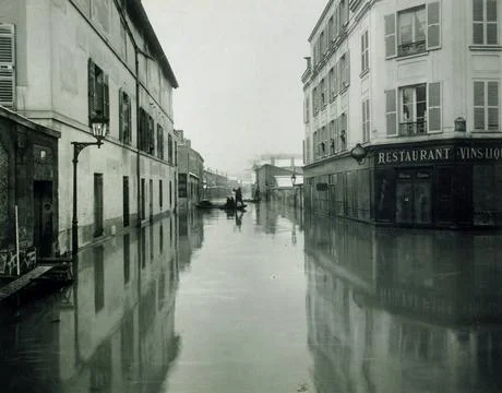 RECORD DATE NOT STATED  Floods de Paris - Crue de la Seine (January 26, 19... Stock Photos