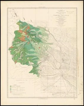 RECORD DATE NOT STATED Forest map of the Yakima Region, Washington Ter. sh... Stock Photos
