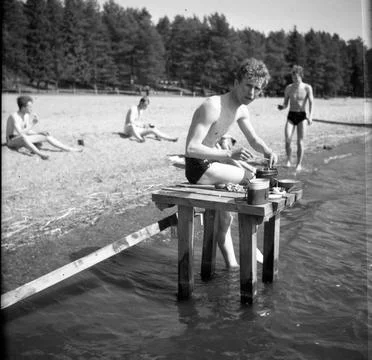 RECORD DATE NOT STATED Four conscripts from Norrland s Dragon Regiment K4,... Fotos de archivo
