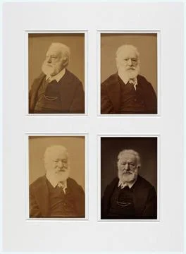 RECORD DATE NOT STATED  Four portraits of Victor Hugo . Photograph by Chal... Stock Photos