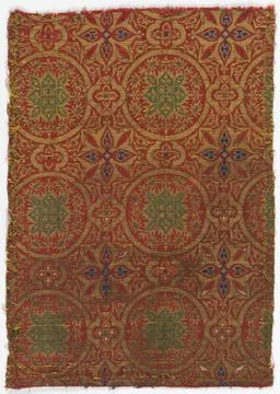 RECORD DATE NOT STATED Fragment (Spain); silk, metallic yarns (gilded parc... Fotos Stock