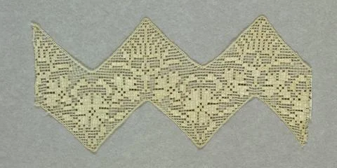 RECORD DATE NOT STATED Fragment Of Decorative Insertion; linen; 1897-8-323... Stock Photos