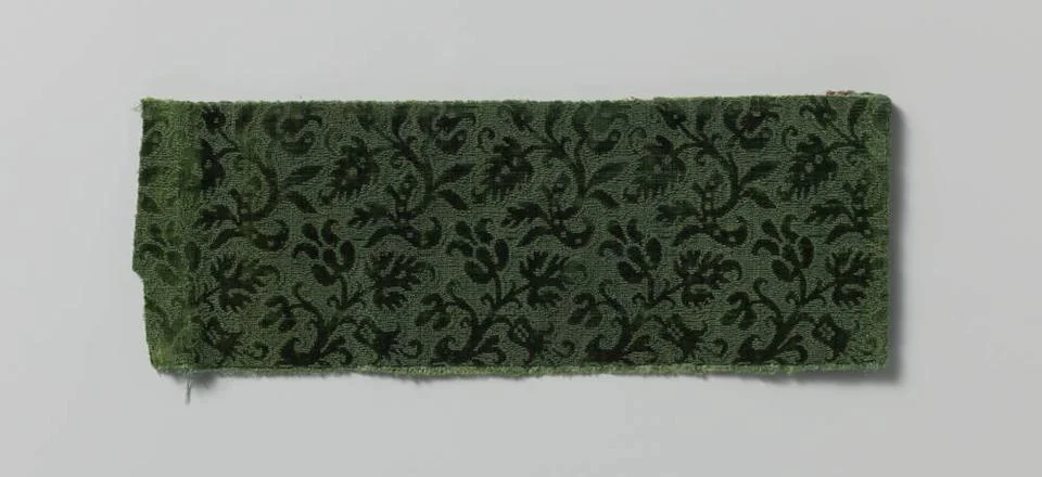 RECORD DATE NOT STATED  Fragment green silk fluble with pattern of strippe... Stock Photos