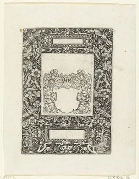 RECORD DATE NOT STATED  Frame with two rectangular cartouches, in the midd... Stock Photos
