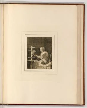 RECORD DATE NOT STATED  Frans van Mieris d. Ä. Young woman with parrot. Li.. Foto stock