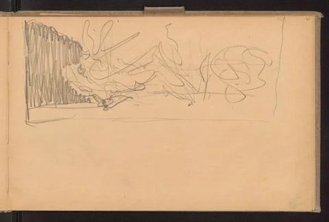 RECORD DATE NOT STATED  Fruit trees in the garden, sketch; Ruszczyc, Ferdy... Stock Photos