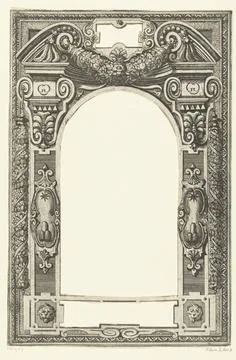 RECORD DATE NOT STATED  Gate with a broken pediment on two pilasters, c. 1... Stock Photos