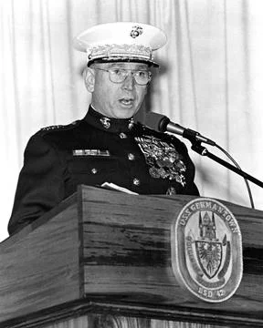 RECORD DATE NOT STATED GEN. Paul X. Kelley, commandant of the Marine Corps... Stock Photos