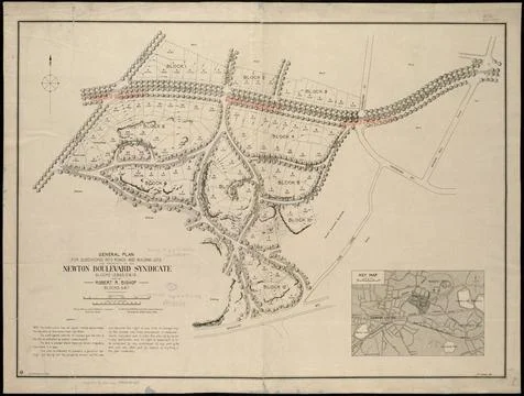 RECORD DATE NOT STATED General plan for subdividing into roads and buildin... Stock Photos