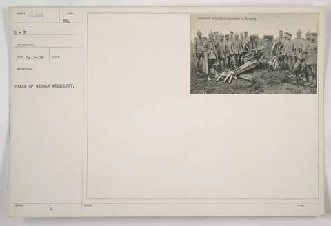 RECORD DATE NOT STATED  German artillery piece damaged by a direct hit in ... Stock Photos