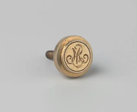 RECORD DATE NOT STATED  Gilt silver seal stamp with the monogram S.M. scre... Stock Photos