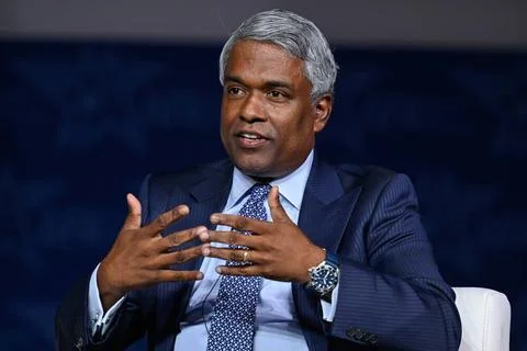 RECORD DATE NOT STATED Google Cloud CEO Thomas Kurian speaks about Digital... Foto stock