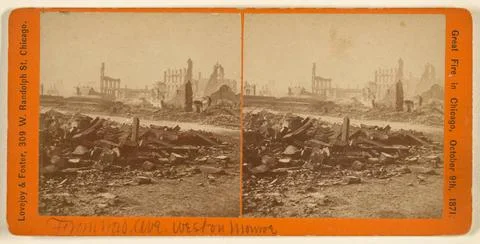RECORD DATE NOT STATED Great Fire in Chicago, October 9th, 1871. From Waba... Stock Photos