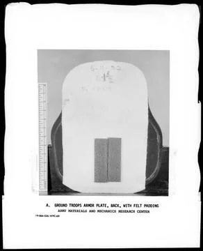 RECORD DATE NOT STATED Ground troops armor plate, back, with felt padding ... Stock Photos