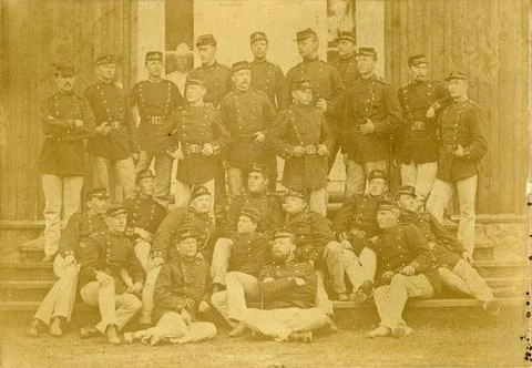 RECORD DATE NOT STATED Group portrait of conscripts at Hälsinge regiment i.. Stock Photos