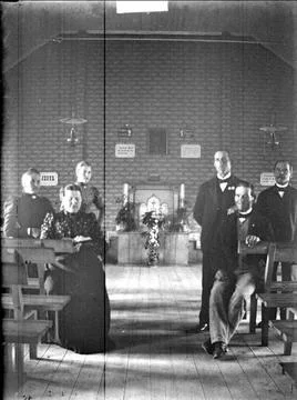RECORD DATE NOT STATED Group portrait - sobriety, Marielund, Funbo parish,... Stock Photos