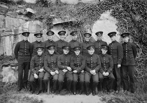 RECORD DATE NOT STATED  Group portrait of conscripts on f 2 group portrait... Fotos de archivo