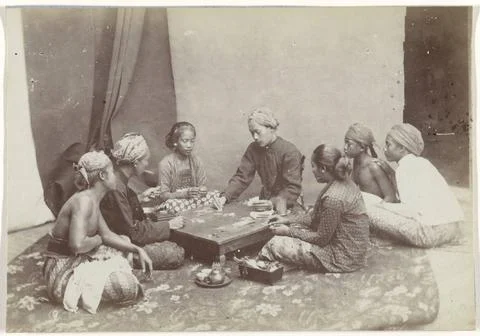 RECORD DATE NOT STATED  Group portrait of an unknown map -playing company,... 库存照片