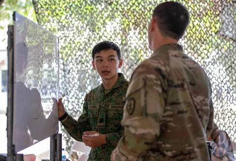 RECORD DATE NOT STATED  A group of joint multinational service members par... Stock Photos