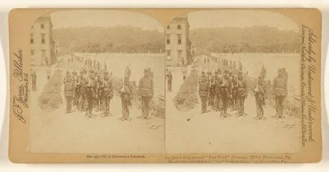 RECORD DATE NOT STATED On guard duty around Fort Frick (Carnegie Mills), H... Stock Photos