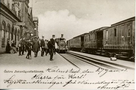 RECORD DATE NOT STATED Halmstad Central. 1902 - 1903. Error pressure on th... Stock Photos