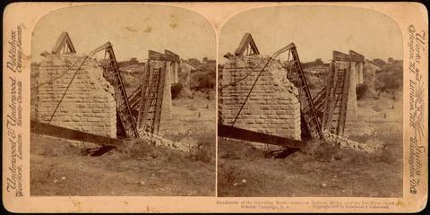 RECORD DATE NOT STATED Handiwork of the retreating Boers - destroyed railw... Stock Photos
