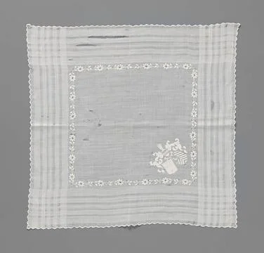 RECORD DATE NOT STATED  Handkerchief with embroidered weapons of Bosch Rei... Stock Photos