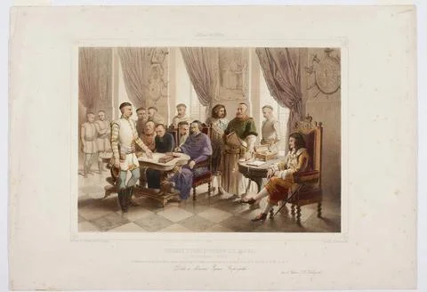 RECORD DATE NOT STATED  He was taken with King Jan Kazimierz. Illustration... Stockfoto's