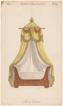 RECORD DATE NOT STATED  Hemelbed with flower pattern, anonymous, 1801 - 18... Stock Photos