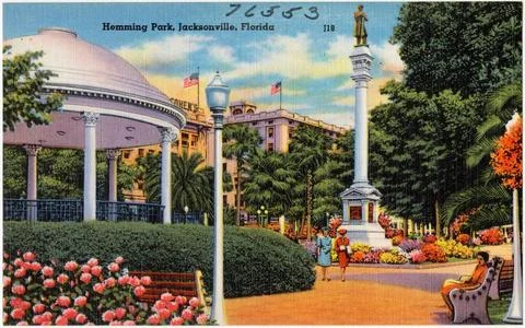RECORD DATE NOT STATED Hemming Park, Jacksonville, Florida , Parks, Tichno... Fotos de archivo