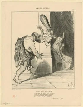 RECORD DATE NOT STATED Hercule domptÃ par l amour. HonorÃ Daumier (1808-18. Stock-Fotos
