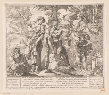 RECORD DATE NOT STATED  Hercules between Virtue and Vice, Nicolas Mignard,... Stock Photos