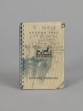 RECORD DATE NOT STATED  Hermes, metal spiral agenda for the second trimest... Stock Photos