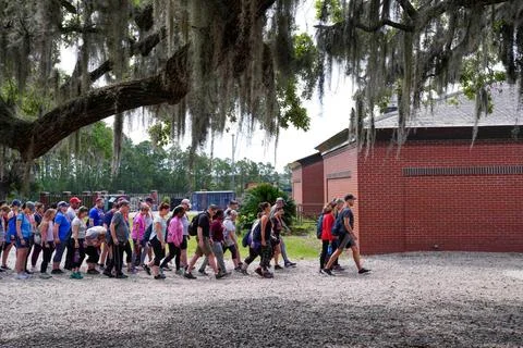 RECORD DATE NOT STATED High school educators move from one event to the ne... Stock Photos