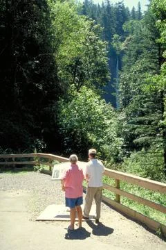 RECORD DATE NOT STATED Historic Columbia River Highway - Interpretive Sign... Stock Photos