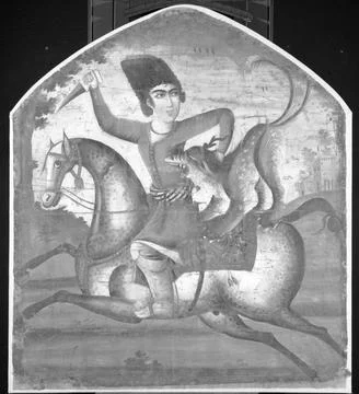 RECORD DATE NOT STATED Hunter on Horseback Attacked by a Mythical Beast Hu... Photos