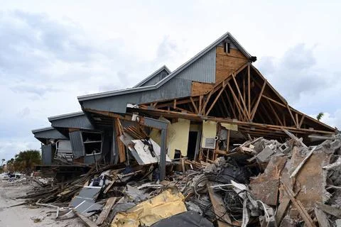 RECORD DATE NOT STATED Hurricane Ian storm damage on Fort Myers Beach, Flo... Stock Photos