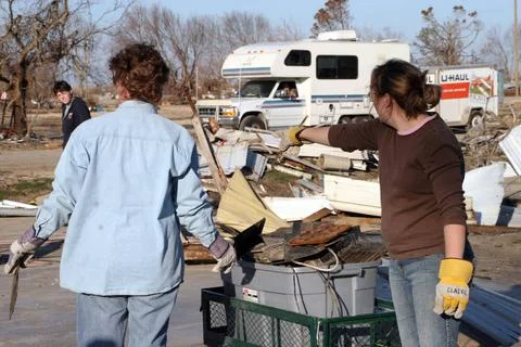 RECORD DATE NOT STATED Hurricane Rita, Cameron, LA, January 11, 2006 - Vol... Stock Photos