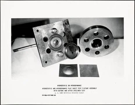 RECORD DATE NOT STATED Hydrostatic and hydrodynamic flat sheet test fixtur... Stock Photos