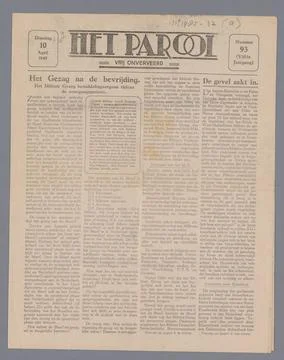RECORD DATE NOT STATED  Illegal Het Parool , 10 April 1945, Stichting Paro... Stock-Fotos