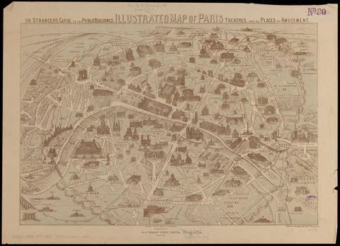 RECORD DATE NOT STATED Illustrated map of Paris : or stranger s guide to t... Stockfoto's