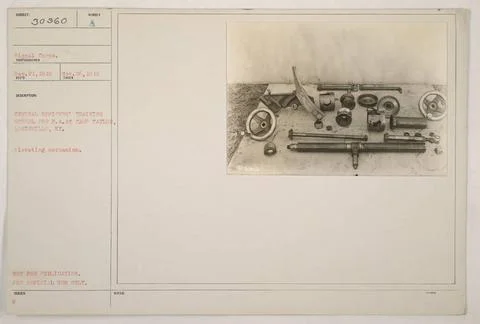 RECORD DATE NOT STATED  This image depicts an elevating mechanism at the C... Stock Photos