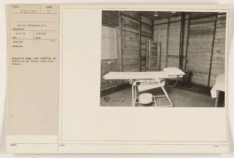 RECORD DATE NOT STATED  An image of an operating room at Camp Hospital 64 ... Stockfoto's