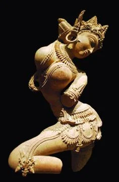 RECORD DATE NOT STATED India: Apsara or celestial nymph in sandstone from ... Stock Photos